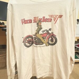 Men’s Van Halen Graphic Long Sleeve Shirt - Cream Medium